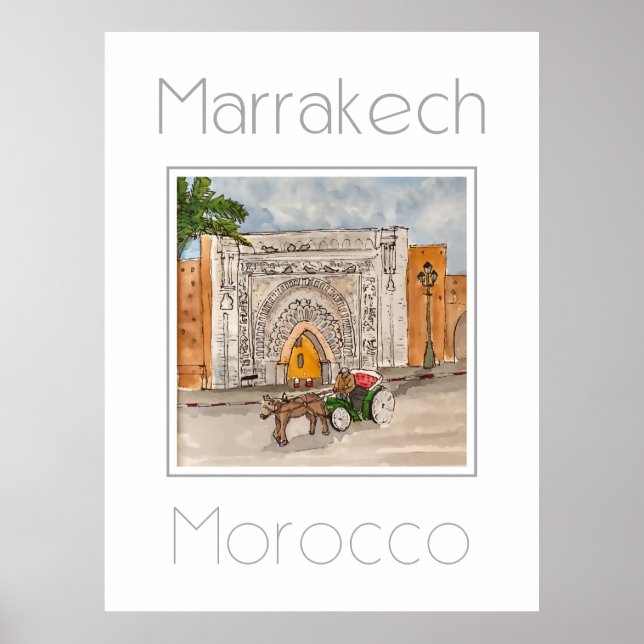 Reiseplakat für Marrakesch Marokko Poster (Vorne)