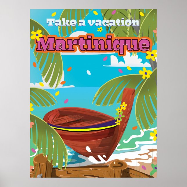 Reiseplakat für Martinique-Cartoon Poster (Vorne)
