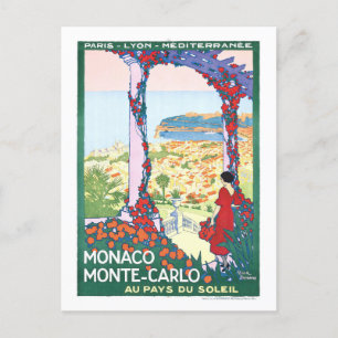 Reiseplakat für Monte Carlo, Monaco, Postkarte