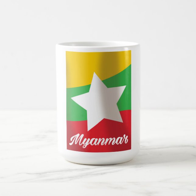Reiseplakat für Myanmar Flag Tasse (Mittel)