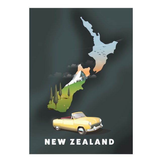 Reiseplakat für Neuseeland Fotodruck (Vorne)