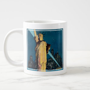 Reiseplakat für New York im Vintage-Stil Jumbo-Tasse