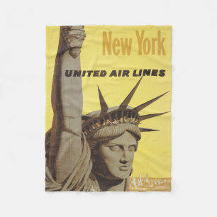 Reiseplakat für New York, United Air Lines Fleecedecke