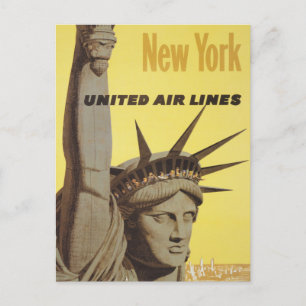 Reiseplakat für New York, United Air Lines Postkarte