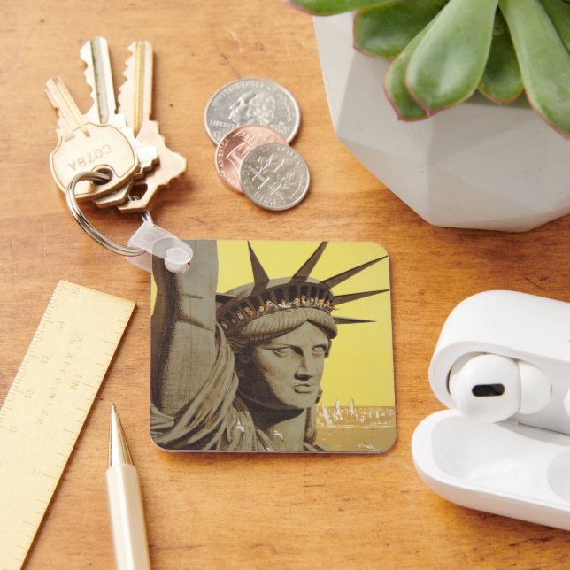 Reiseplakat für New York, United Air Lines Schlüsselanhänger (Schreibtisch)