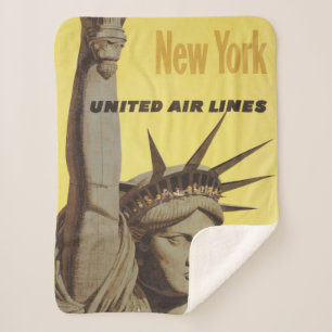 Reiseplakat für New York, United Air Lines Sherpadecke