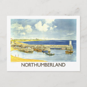 Reiseplakat für Northumberland im Vintage-Stil Postkarte