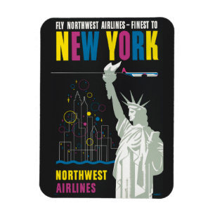 Reiseplakat für Northwest Airlines-Flüge Magnet