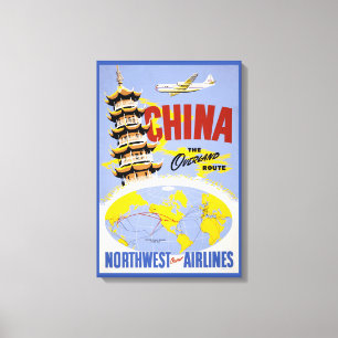 Reiseplakat für Northwest Orient Airlines Leinwanddruck