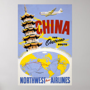 Reiseplakat für Northwest Orient Airlines Poster