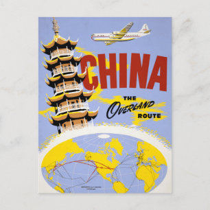 Reiseplakat für Northwest Orient Airlines Postkarte