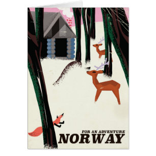 Reiseplakat für Norwegen Cartoon