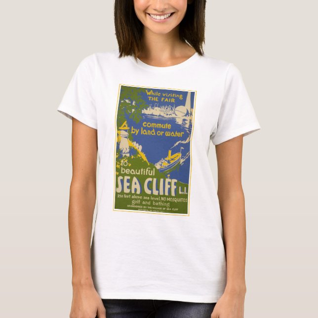 Reiseplakat für Sea Cliff, Long Island 2 T-Shirt (Vorderseite)