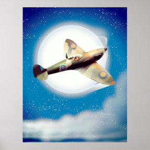 Reiseplakat für Spitfire-Flugzeuge Poster