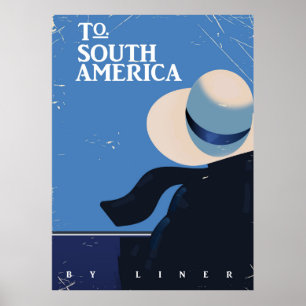 Reiseplakat für Südamerika im Vintage-Stil Poster