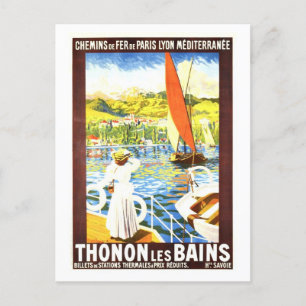 Reiseplakat für Thonon-les-Bains, Frankreich im Vi Postkarte
