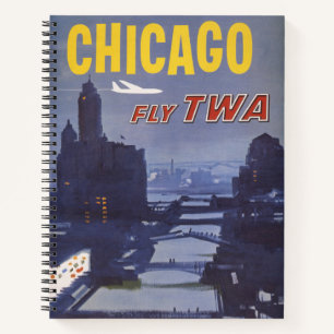 Reiseplakat für Trans World Airlines Flüge Notizbuch