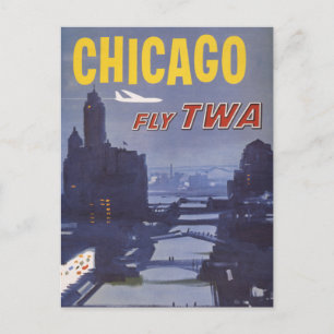 Reiseplakat für Trans World Airlines Flüge Postkarte