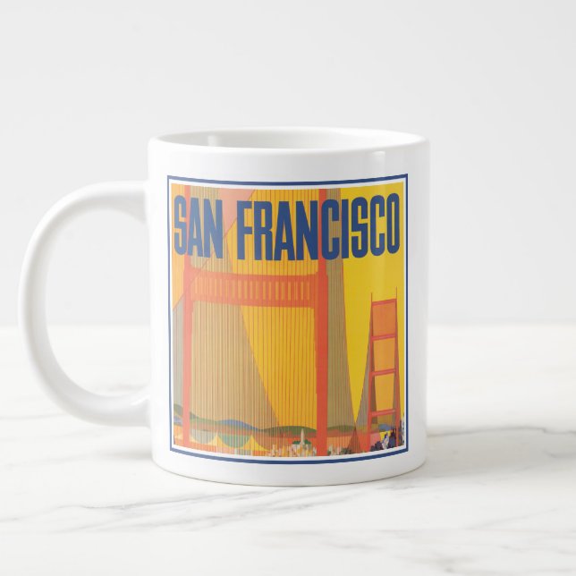Reiseplakat für TWA nach San Francisco Jumbo-Tasse (Links)