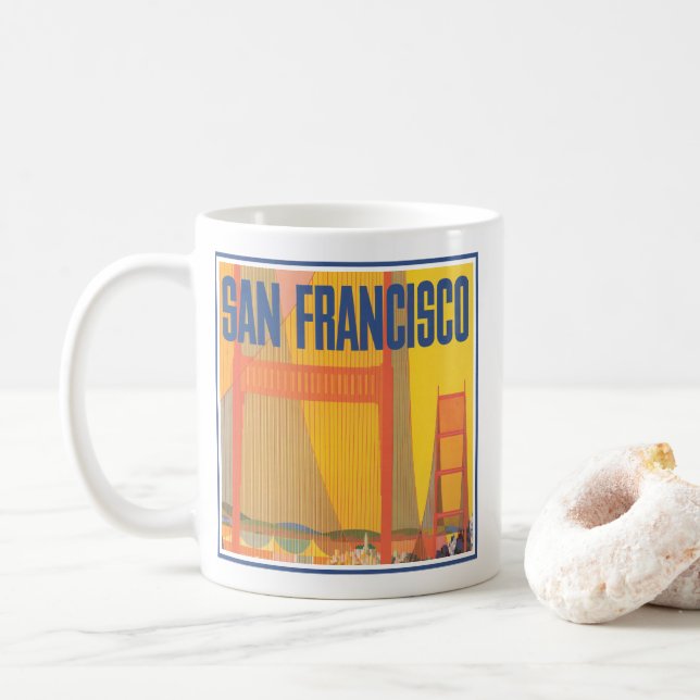Reiseplakat für TWA nach San Francisco Kaffeetasse (Mit Donut)