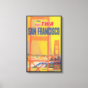 Reiseplakat für TWA nach San Francisco Leinwanddruck