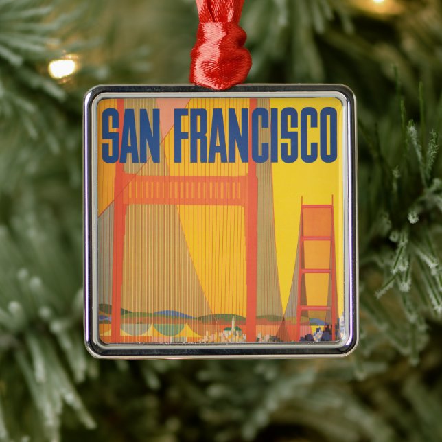 Reiseplakat für TWA nach San Francisco Ornament Aus Metall (Baum)
