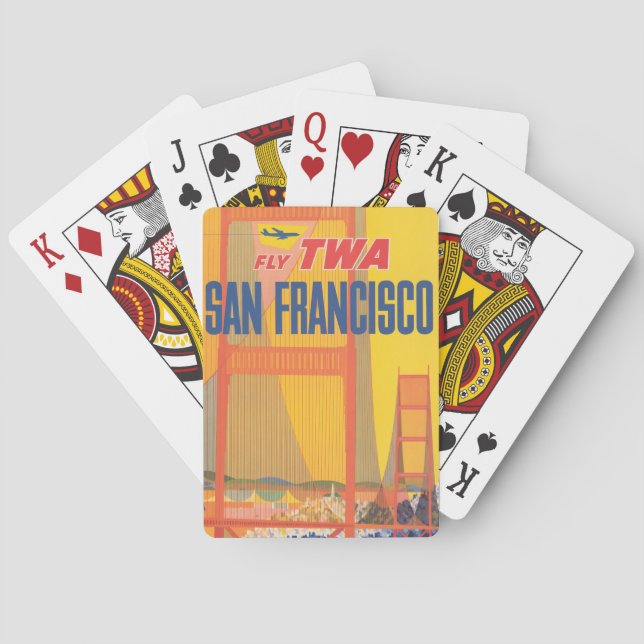 Reiseplakat für TWA nach San Francisco Spielkarten (Rückseite)