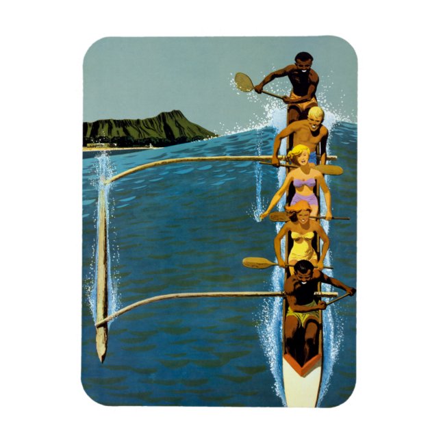 Reiseplakat für United Air Lines nach Hawaii Magnet (Vertikal)