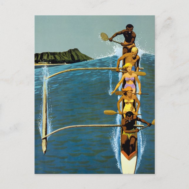 Reiseplakat für United Air Lines nach Hawaii Postkarte (Vorderseite)