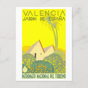 Reiseplakat für Valencia, Spanien, im Vintage-Stil Postkarte