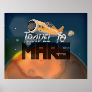 Reiseplakat für Vintage-Reisen zum Mars Poster