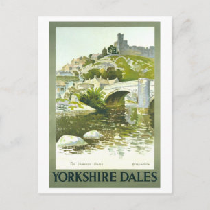 Reiseplakat für Yorkshire Dales im Vintage-Stil Postkarte
