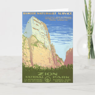 Reiseplakat für Zion National Park im Vintage-Stil Karte