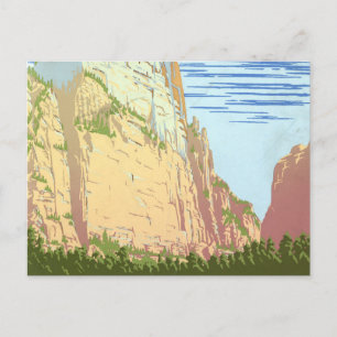 Reiseplakat für Zion National Park im Vintage-Stil Postkarte