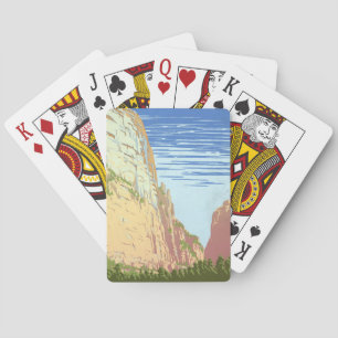Reiseplakat für Zion National Park im Vintage-Stil Spielkarten