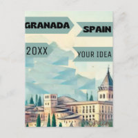 Reiseplakat Granada druckbar - Spanien Reise Pos