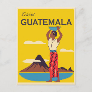 Reiseplakat Guatemala im Vintage-Stil Postkarte