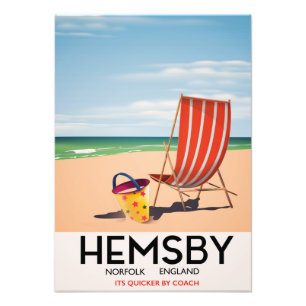 Reiseplakat Hemsby Norfolk Fotodruck