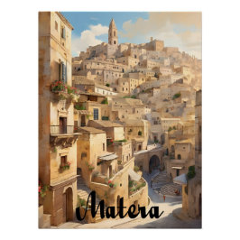 Reiseplakat Historische Stadt Matera Italien Poster