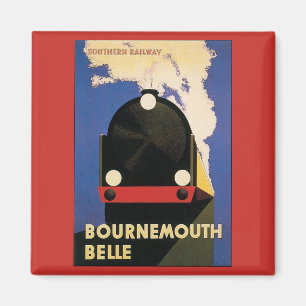 Reiseplakat im Vintage-Stil, Bournemouth Belle Zug Magnet