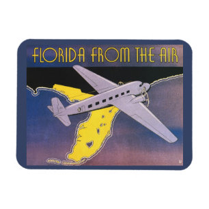 Reiseplakat im Vintage-Stil, Florida aus der Luft  Magnet