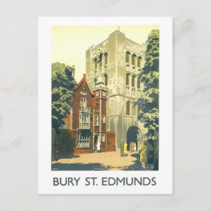 Reiseplakat im Vintage-Stil für Bury St. Edmunds Postkarte