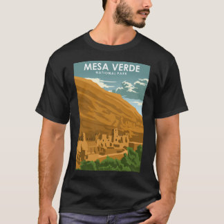 Reiseplakat im Vintage-Stil für den Mesa Verde Nat T-Shirt