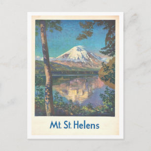 Reiseplakat im Vintage-Stil für den Mount St. Hele Postkarte