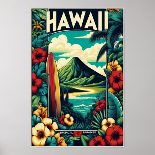 Reiseplakat im Vintage-Stil für Hawaii Poster