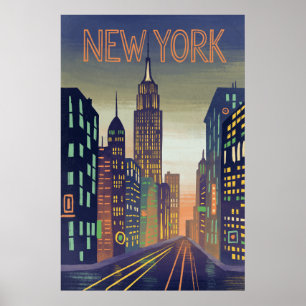 Reiseplakat im Vintage-Stil für New York City Poster