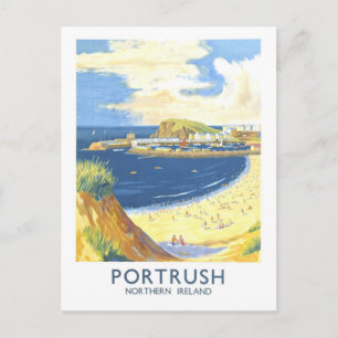 Reiseplakat im Vintage-Stil für Portrush Postkarte
