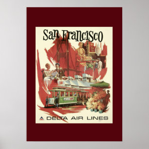 Reiseplakat im Vintage-Stil für San Francisco Poster