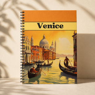 Reiseplakat im Vintage-Stil Grand Canal Italien Notizblock