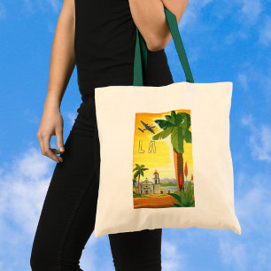 Reiseplakat im Vintage-Stil, Los Angeles, Kaliforn Tragetasche